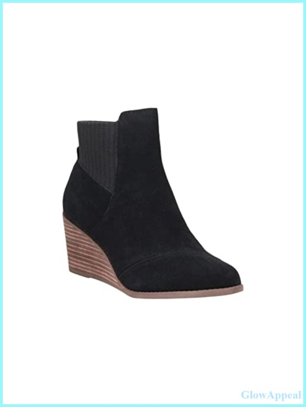 Suede Wedge Ankle Bootie with Zipper and Cushioned Insole